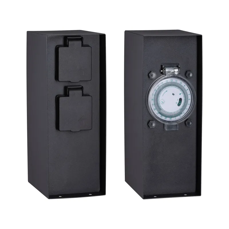 RIO Colonne prises ext. programmateur IP44 230V acier inoxydable an...