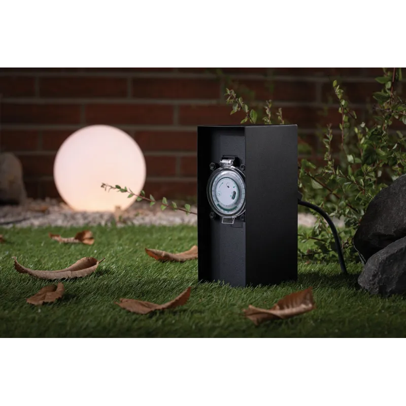 RIO Colonne prises ext. programmateur IP44 230V acier inoxydable an...