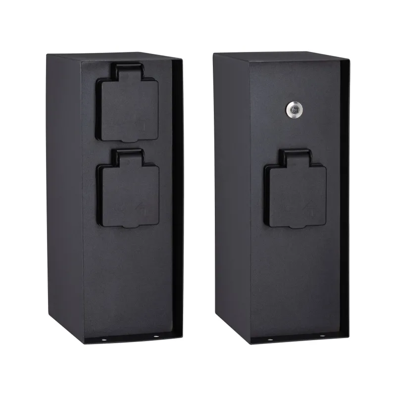 RIO Colonne prises ext détect mvt IP44 230V acier inoxydable anthra...
