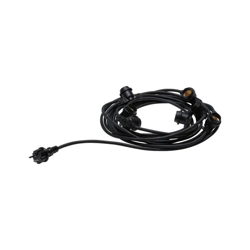 Guirlande ext. 230V IP44 7xE27 8,5m noir - Pas cher
