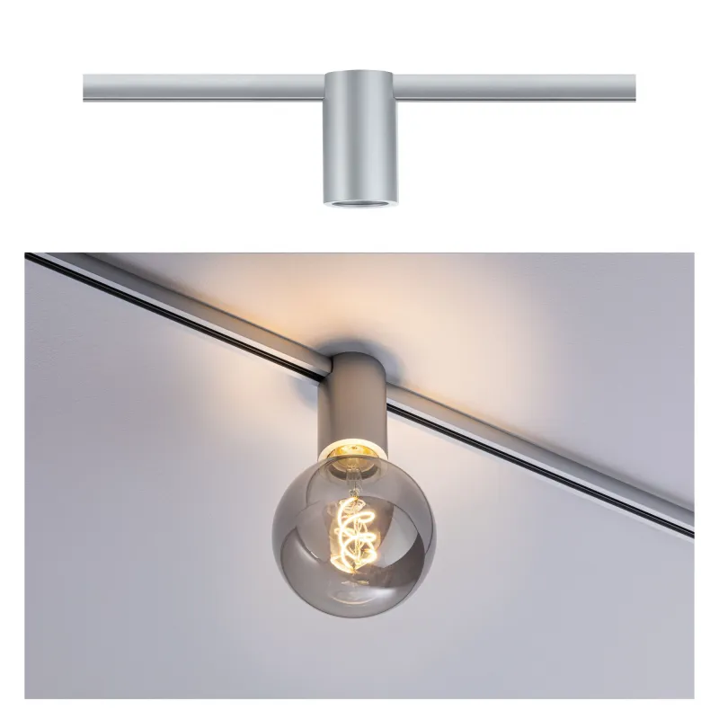 URail Ceiling Socket max1x20W E27 Chrome dépoli 230V Métal - Pas cher