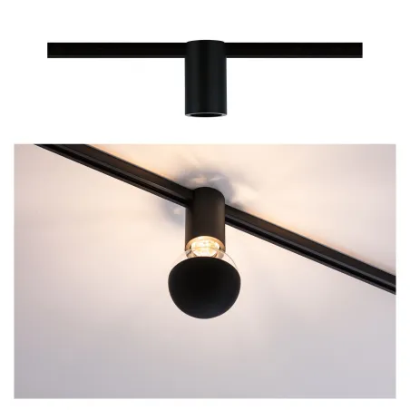 URail Ceiling Socket max1x20W E27 Noir 230V Métal - Pas cher