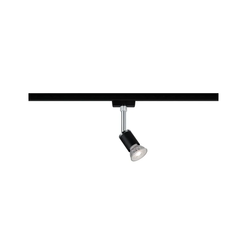 Spot URail Pure II max1x10W GU10 noir mat/Chrome 230V Métal/plastiq...
