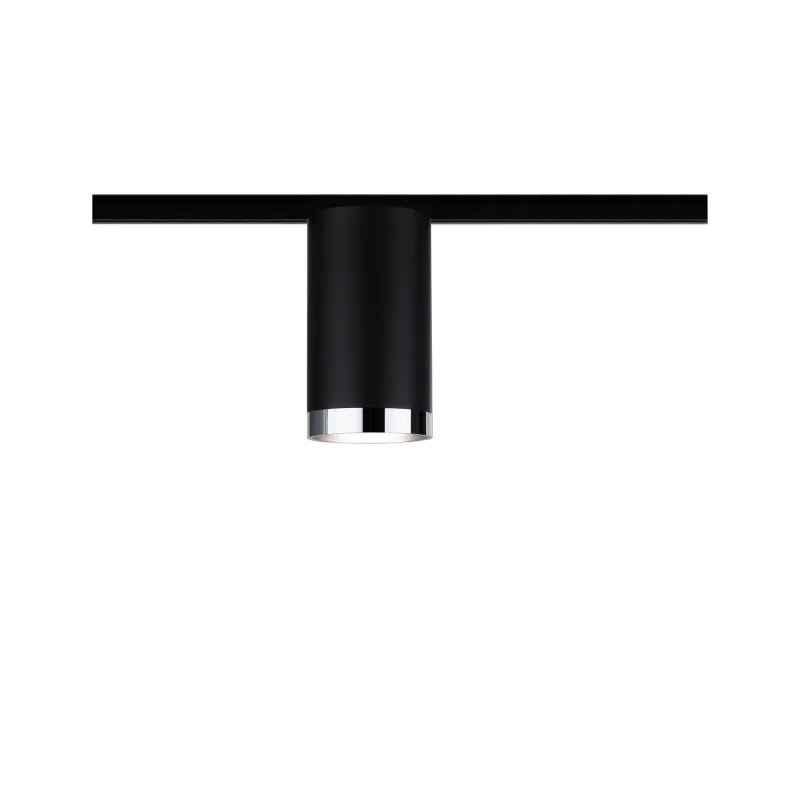 Spot URail Tube max 10W GU10 Noir mat/Chrome 230V - Pas cher