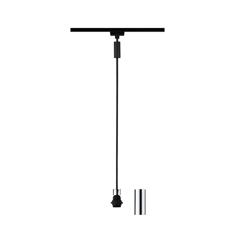 Susp URail 2Easy Basic max. 20W E27 Noir mat/Chrome 230V Métal/plas...
