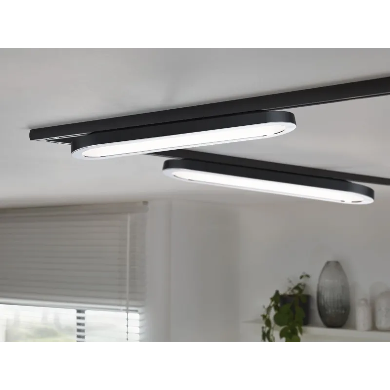 Panneau URail LED 1x7W Noir mat/Chrome 230V Alu/plastique 2700K non...