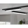 Panneau URail LED 1x7W Noir mat/Chrome 230V Alu/plastique 2700K non...