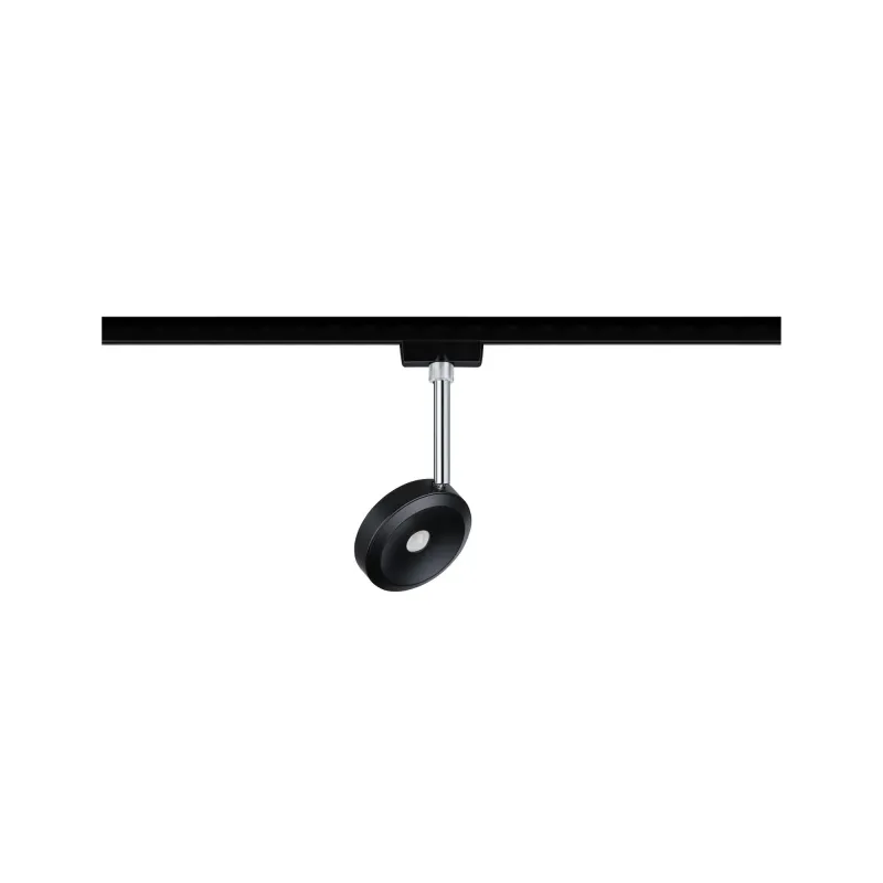 Spot URail Discus 1x5W Noir mat Chrome 230V mét/plas Met/Kst 2700K ...