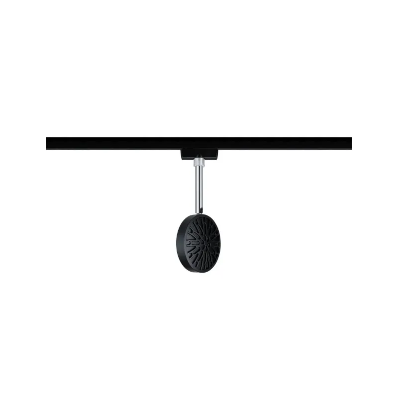 Spot URail Discus 1x5W Noir mat Chrome 230V mét/plas Met/Kst 2700K ...