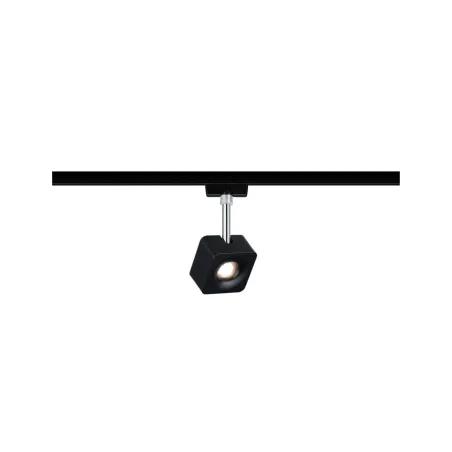 Spot URail Cube 1x8W Noir mate Chrome 230V mét/plas Met/Kst 2700K g...