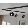 Spot URail Cube 1x8W Noir mate Chrome 230V mét/plas Met/Kst 2700K g...