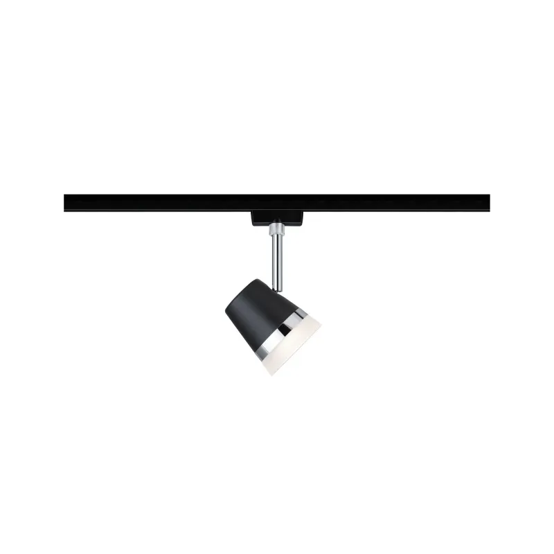 Spot URail Cone max 1x15W Noir mat/ Chrome 230 V métal/plastique - ...