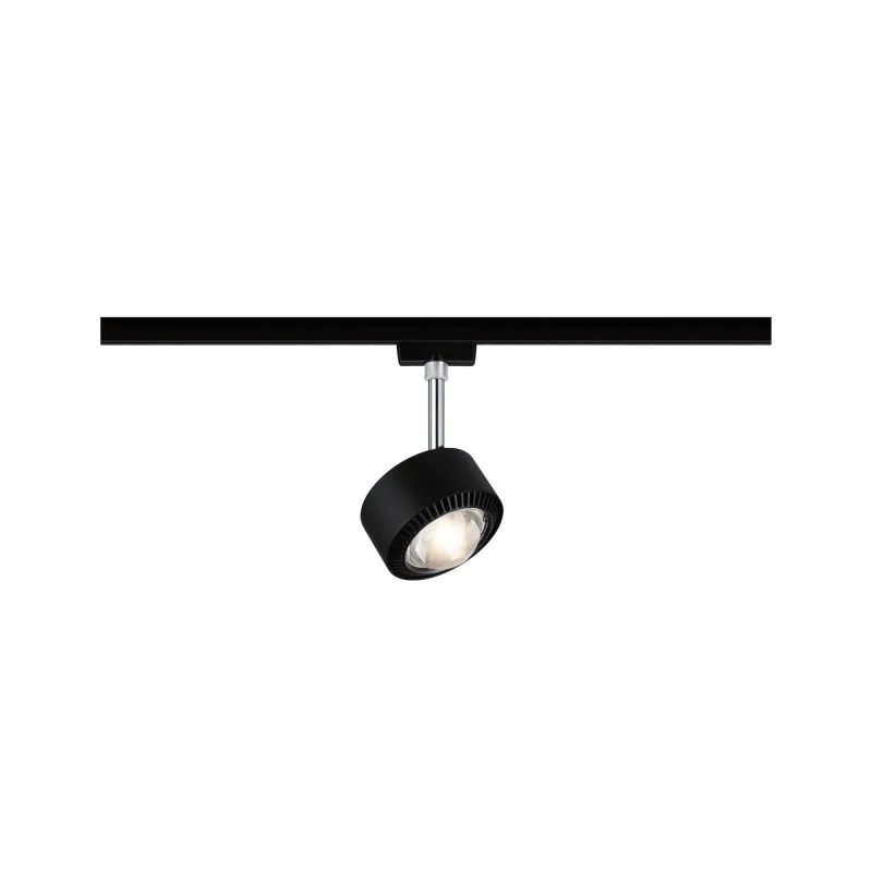 Spot URail Aldan 1x9W Noir mat/Chrome 230V mét/plas Met/Kst 2700K  ...