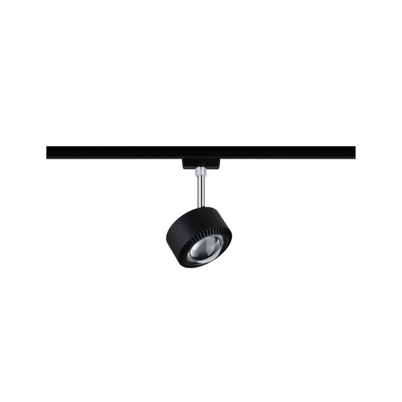 Spot URail Aldan 1x9W Noir mat/Chrome 230V mét/plas Met/Kst 2700K  ...