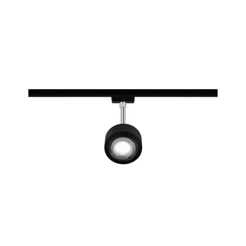 Spot URail Aldan 1x9W Noir mat/Chrome 230V mét/plas Met/Kst 2700K  ...