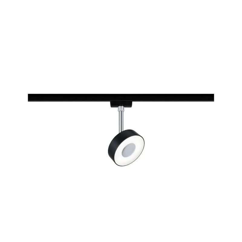 Spot URail Circle 1x5W Noir mat/ Chrome 230 V métal/plastique 4000K...