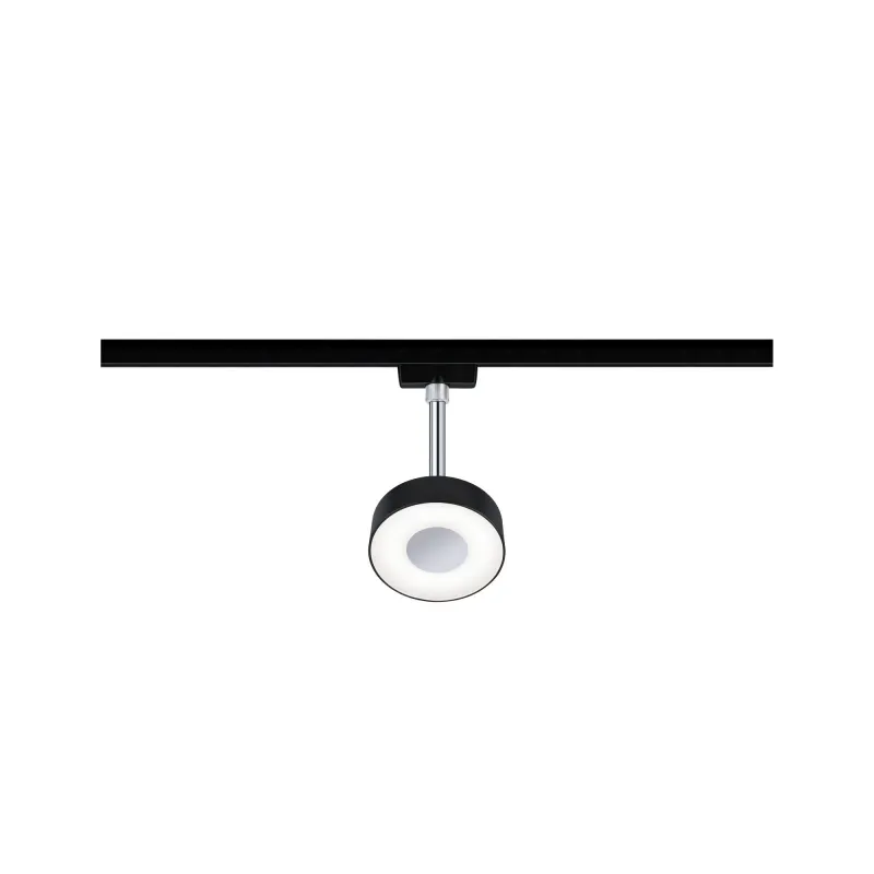 Spot URail Circle 1x5W Noir mat/ Chrome 230 V métal/plastique 4000K...