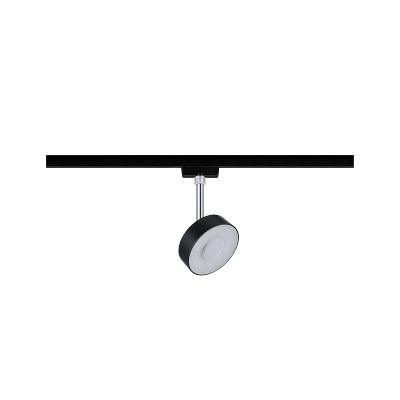 Spot URail Circle 1x5W Noir mat/ Chrome 230 V métal/plastique 4000K...