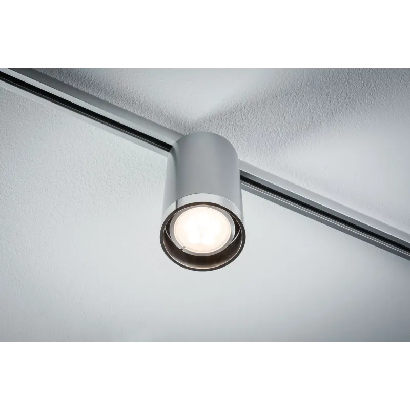 URail Spot Tube max1x10W GU10 Chrome dépoli/Chrome métal - Pas cher