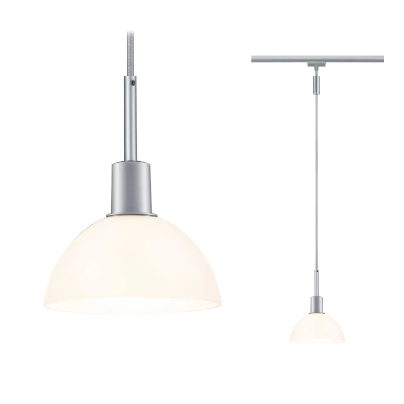 URail Suspen. Sarrasani max 20W E14 Chr Mat/Opale 230V Métal Verre ...