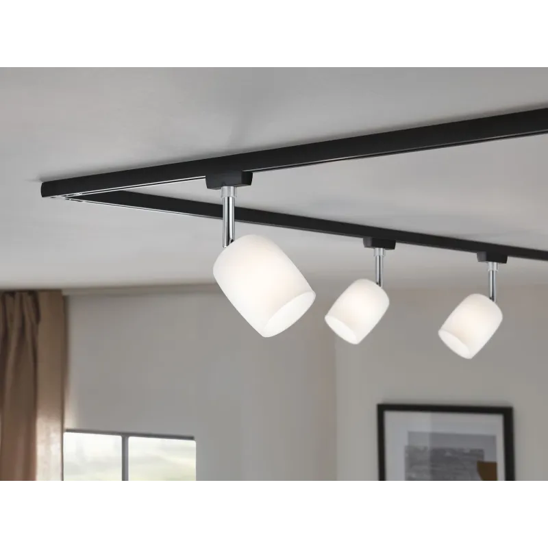 Spots URail Blossom max 1x10W G9 Noir Dépoli/Satin 230V métal/verre...