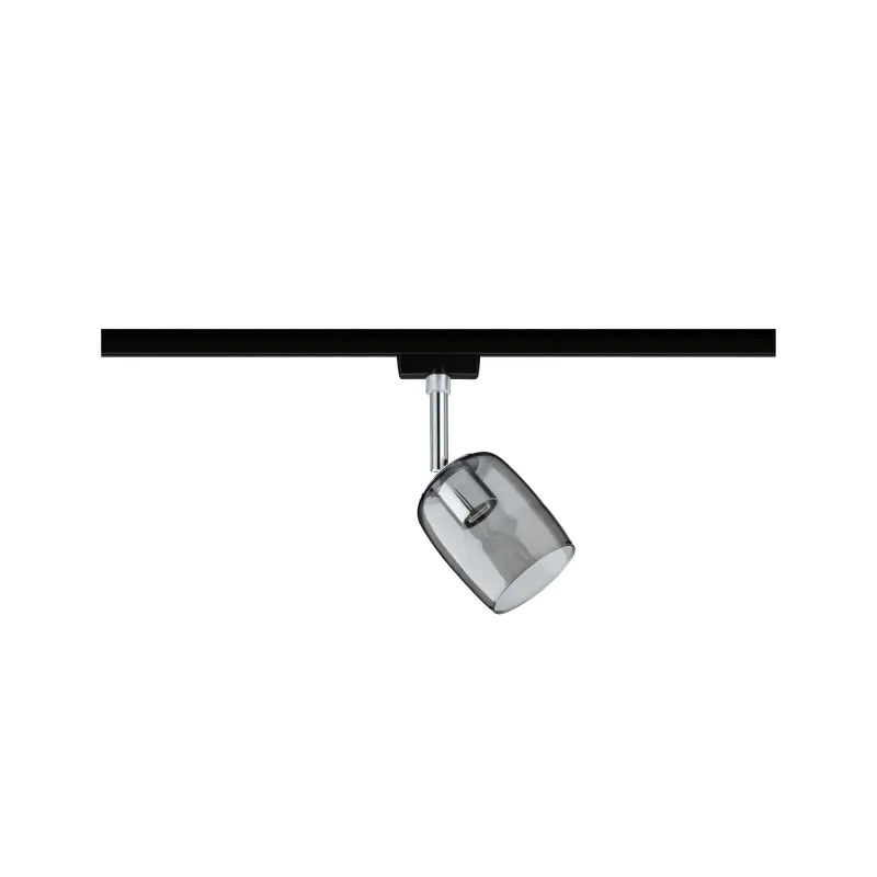 Spots URail Blossom max 1x10W G9 Noir Mat/Verre fumé 230V Métal/Ver...