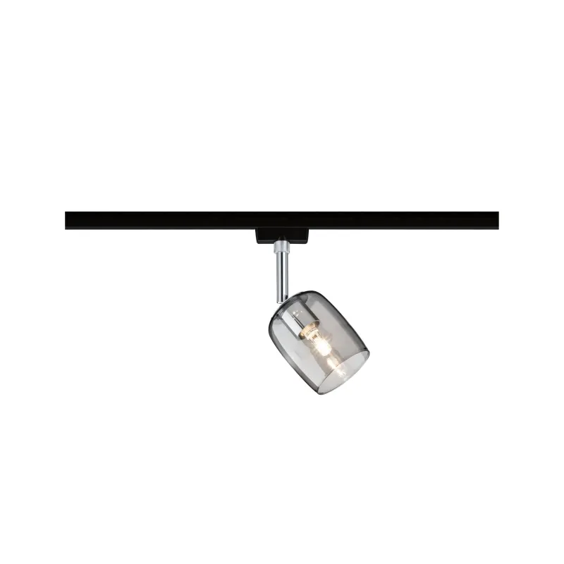 Spots URail Blossom max 1x10W G9 Noir Mat/Verre fumé 230V Métal/Ver...
