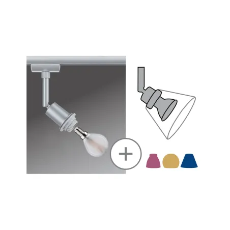 URail Spot DecoSystems max1x20W E14 chr dépoli 230V Métal - Pas cher