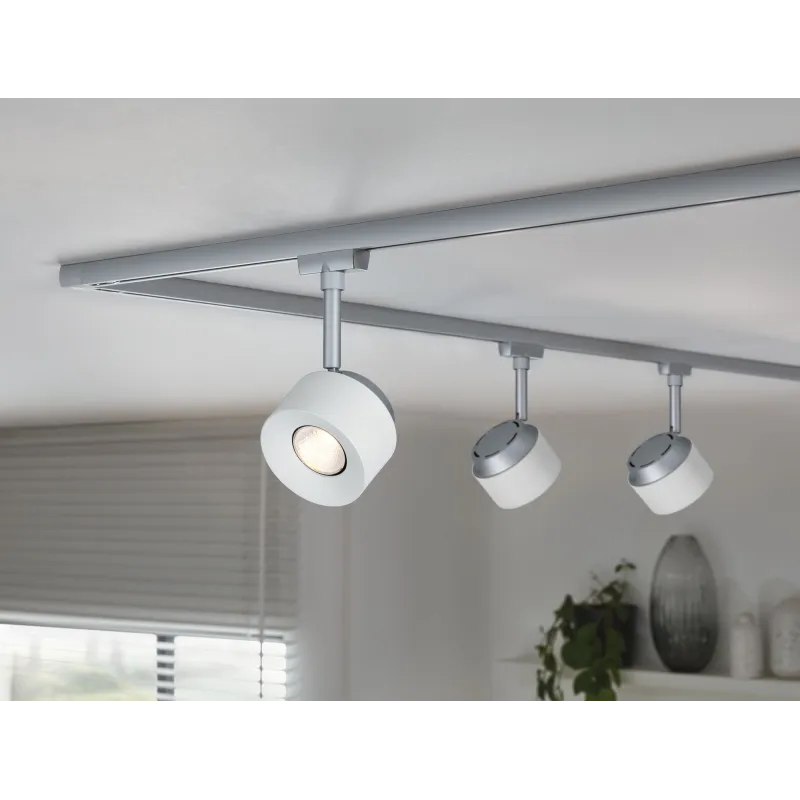 Spot URail Pane 1x7W blanc/chrome mat 230V métal/plastique gradable...