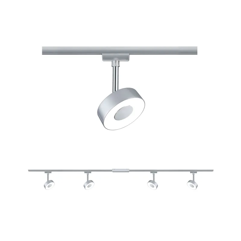 Kit URail Circle 4x5W Chrome mat/Chrome 230 V, métal/plastique - Pa...
