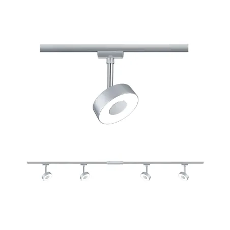 Kit URail Circle 4x5W Chrome mat/Chrome 230 V, métal/plastique - Pa...