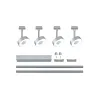 Kit URail Circle 4x5W Chrome mat/Chrome 230 V, métal/plastique - Pa...