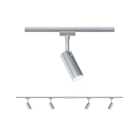 Kit URail Tubo 4x5W Chrome mat/Chrome 230 V, métal/plastique - Pas ...
