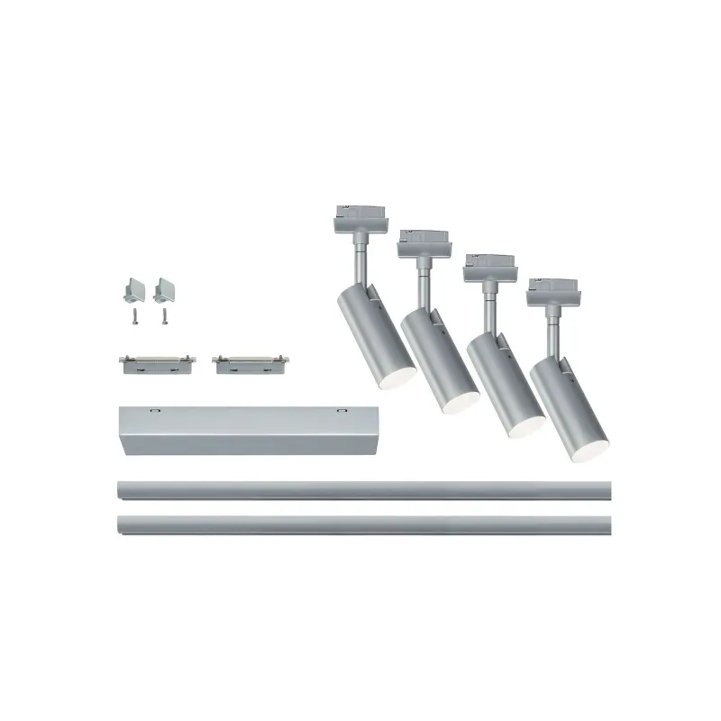 Kit URail Tubo 4x5W Chrome mat/Chrome 230 V, métal/plastique - Pas ...