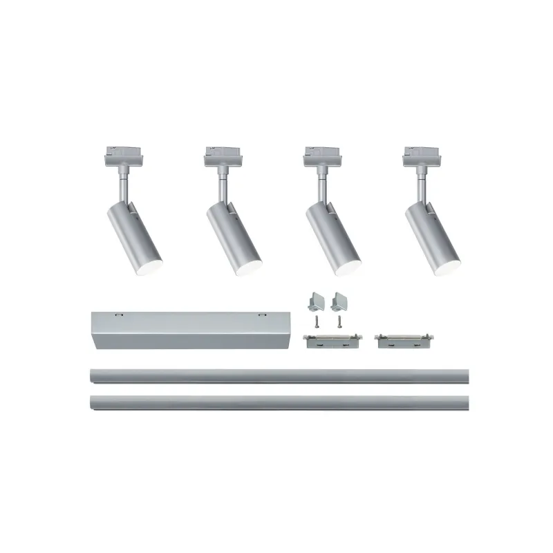 Kit URail Tubo 4x5W Chrome mat/Chrome 230 V, métal/plastique - Pas ...