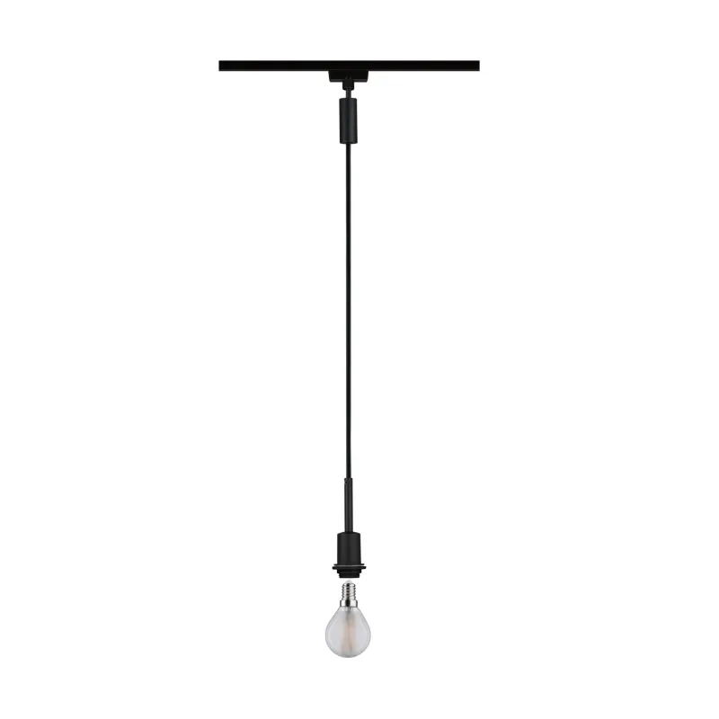 Susp DecoSystems URail max 1x20W E14 230V noir mat, câble tissu - P...