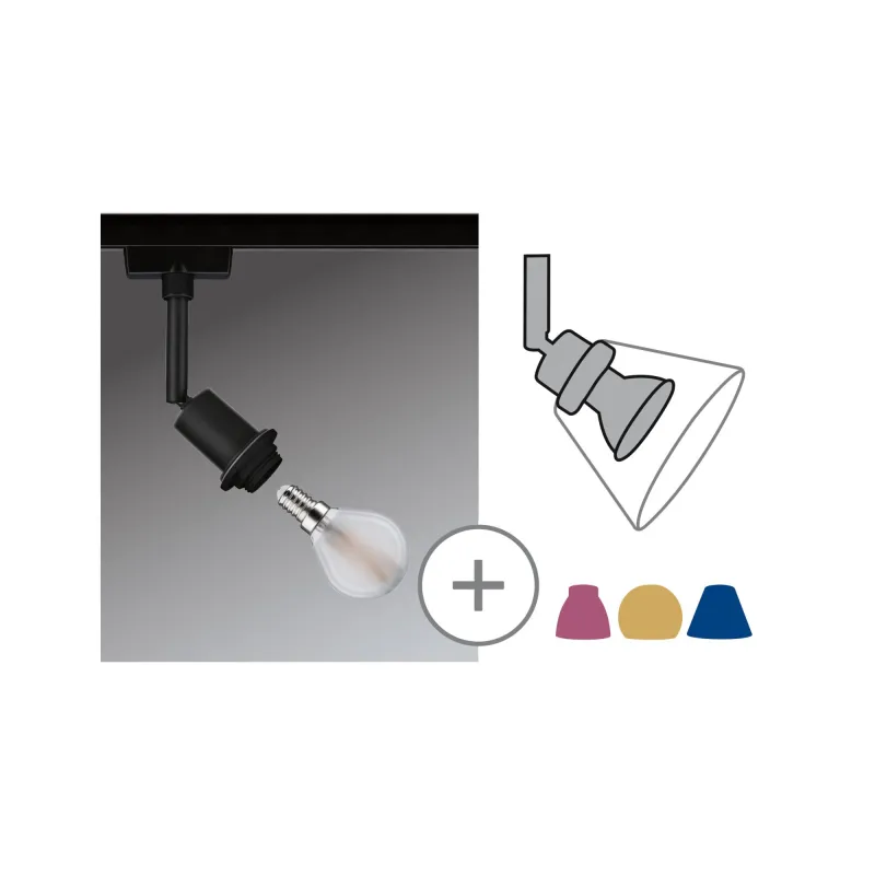 Spot DecoSystems URail max 1x20W E14 230V noir mat - Pas cher