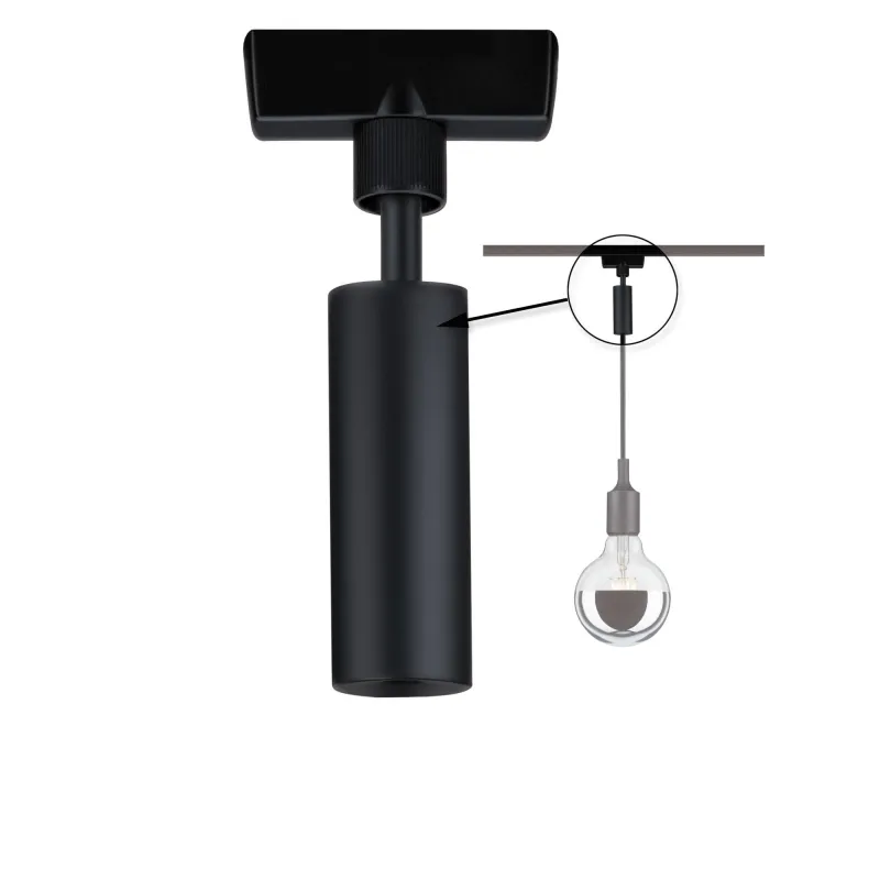 Adaptateur suspen Universal URail Noir dépoli 230V Métal/plastique ...