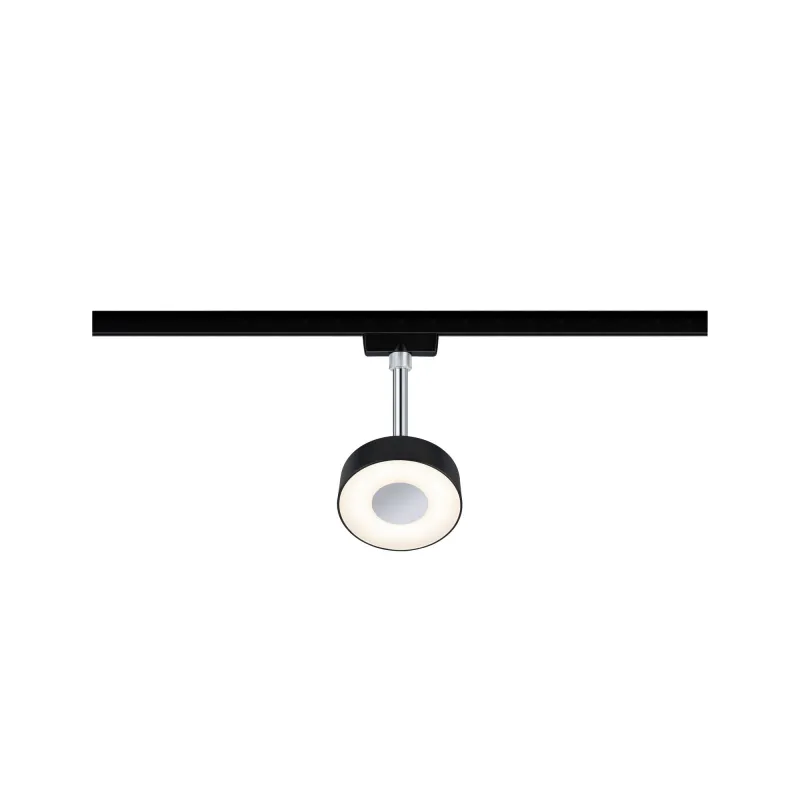 Spot URail Circle 1x5W Noir mat/ Chrome 230V Métal/plastique 2700K ...