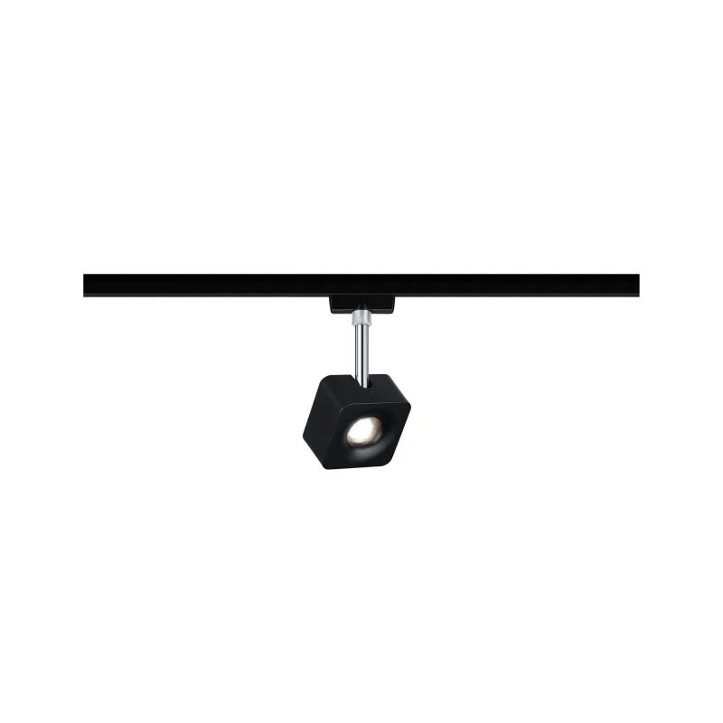 Spot URail Cube 1x8W Noir mat/chrome 230V Métal 4000K gradable - Pa...