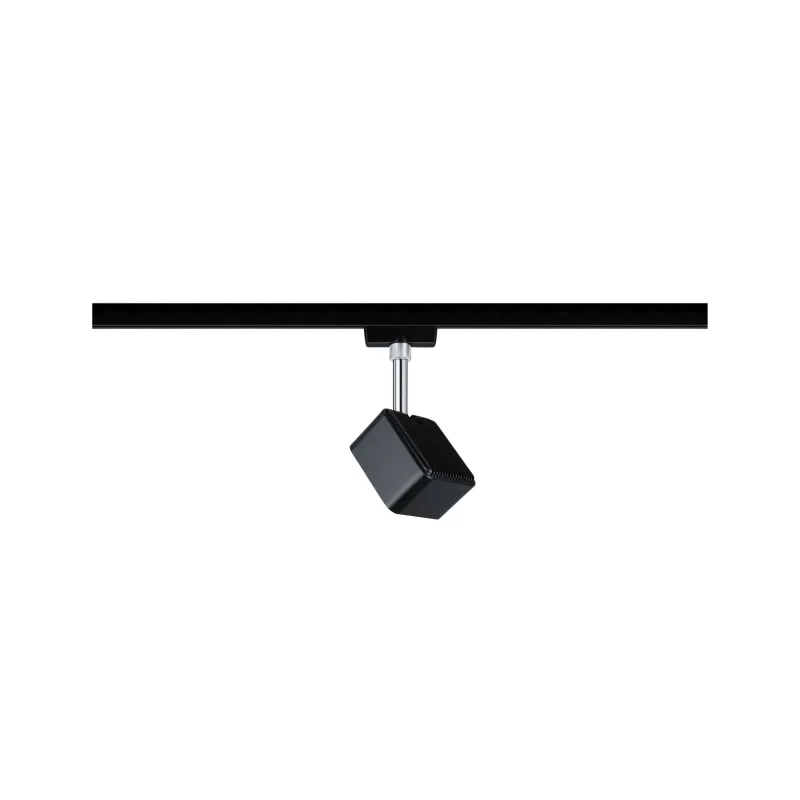 Spot URail Cube 1x8W Noir mat/chrome 230V Métal 4000K gradable - Pa...