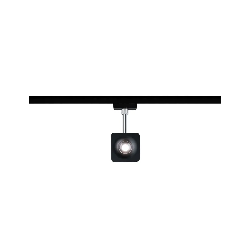 Spot URail Cube 1x8W Noir mat/chrome 230V Métal 4000K gradable - Pa...