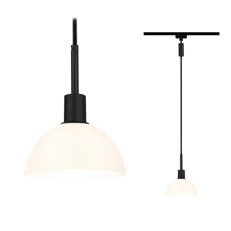 URail Suspen. Sarrasani max 20W E14 Noir Mat/Opale 230V Métal Verre...