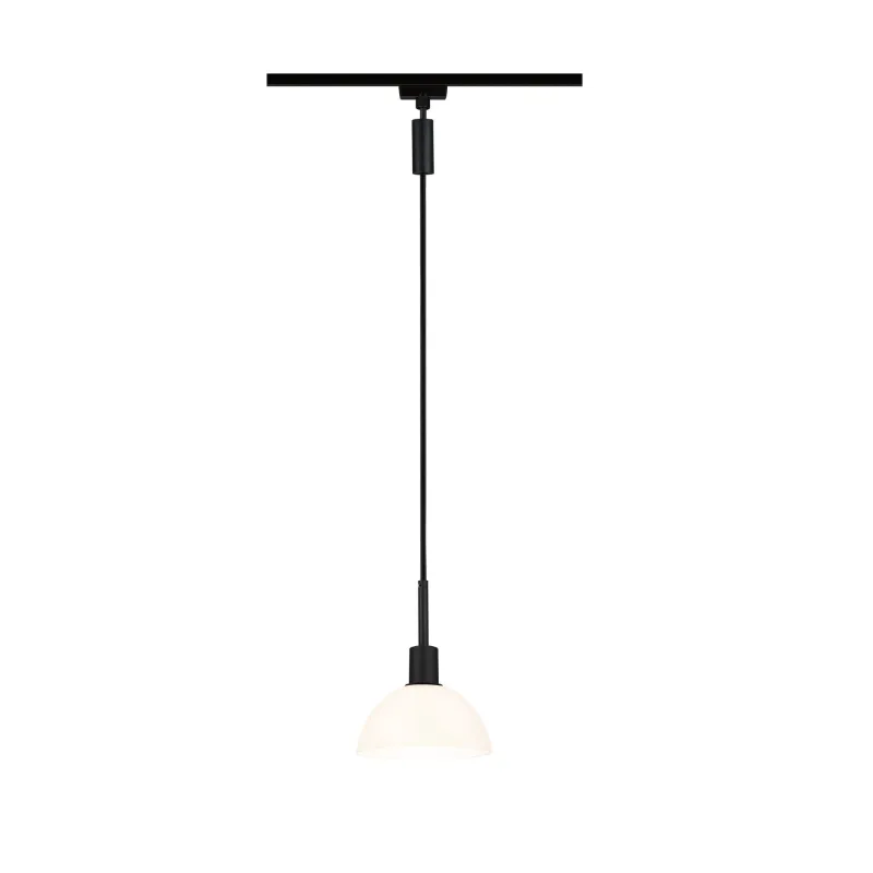URail Suspen. Sarrasani max 20W E14 Noir Mat/Opale 230V Métal Verre...