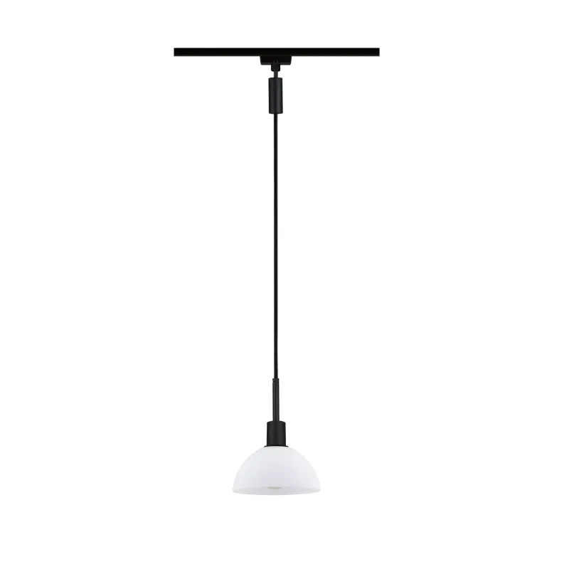 URail Suspen. Sarrasani max 20W E14 Noir Mat/Opale 230V Métal Verre...