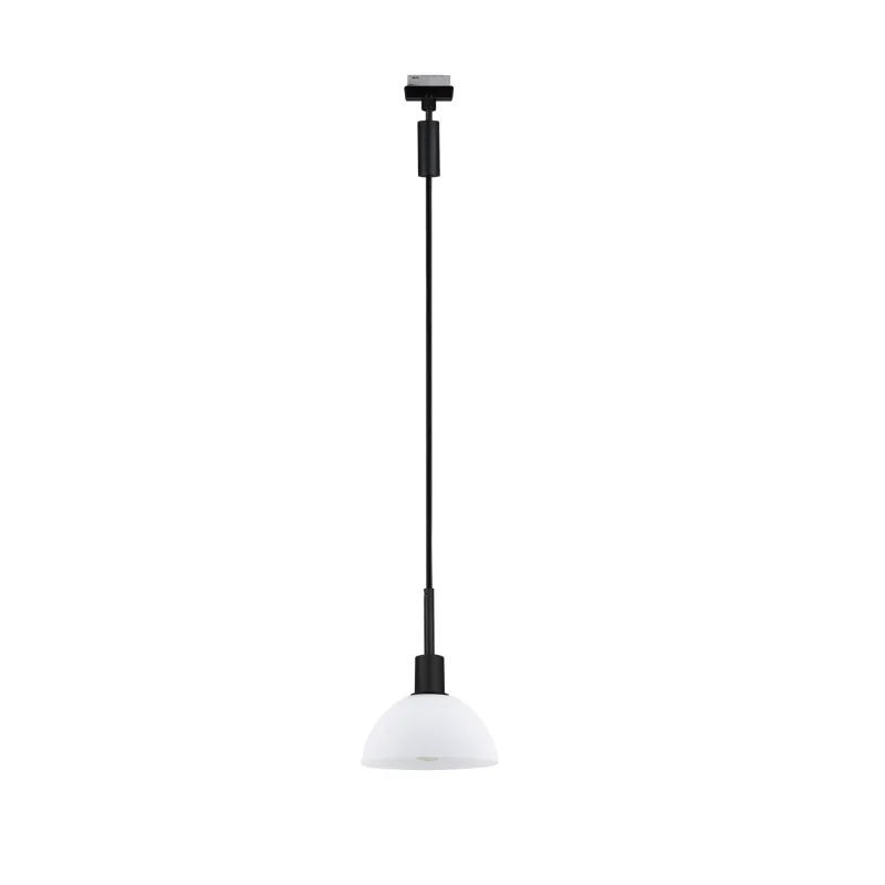 URail Suspen. Sarrasani max 20W E14 Noir Mat/Opale 230V Métal Verre...