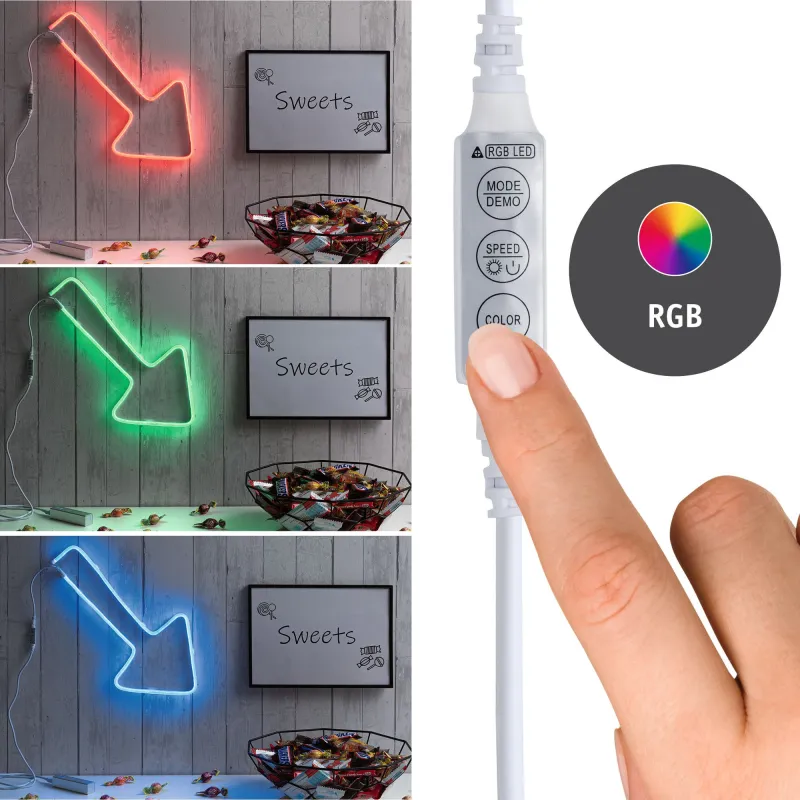 Strip USB Neon Colorflex RGB 1m Avec connecteur de câble 7W 5V blc ...