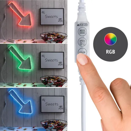 Strip USB Neon Colorflex RGB 1m Avec connecteur de câble 7W 5V blc ...