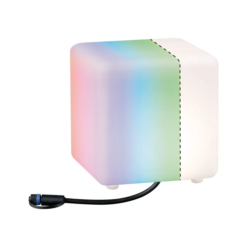 Objet lumineux ext. Plug&Shine Cube IP67 RGBW 24V ZigBee - Pas cher