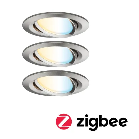 Kit enc Nova Plus ZB Coin tw rond ori LED 3x6W 230V 51mm acier br/a...
